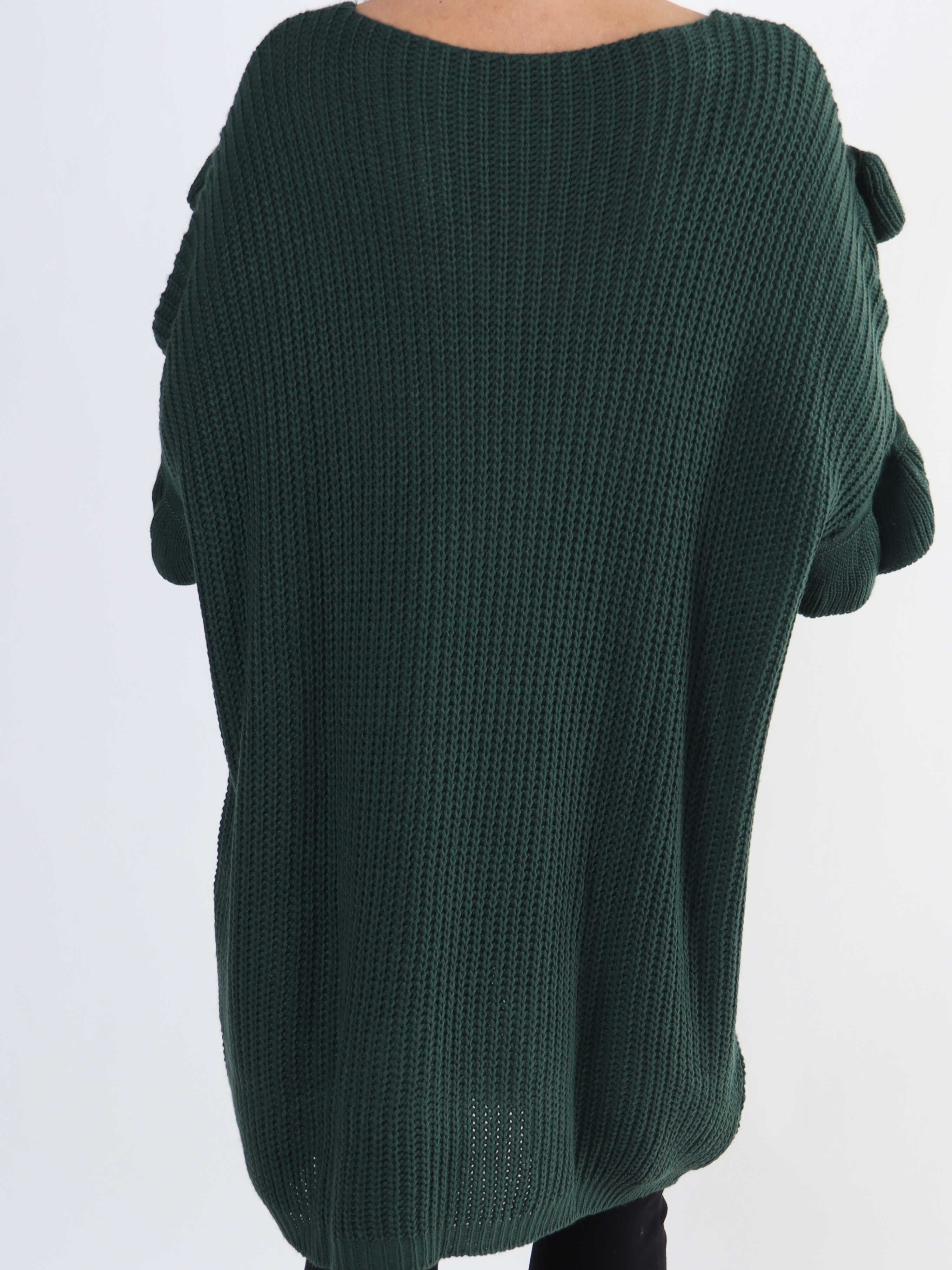 Ellis Dress - Snygg plus size stickad klänning med fina volangdetaljer